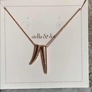 Double Pave Horn Pendant Rose Gold (Stella & Dot)
